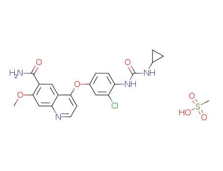 4-[3-chloro-4-(cyclopropylaminocarbonyl)aminophenoxy]-7-methoxy-6-quinoline-carboxamide methanesulfonate